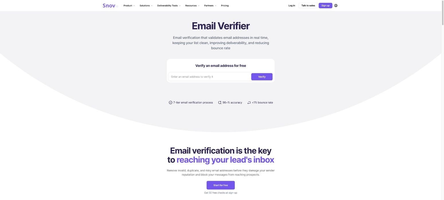 Snov.io, a Prospeo alternative, product page