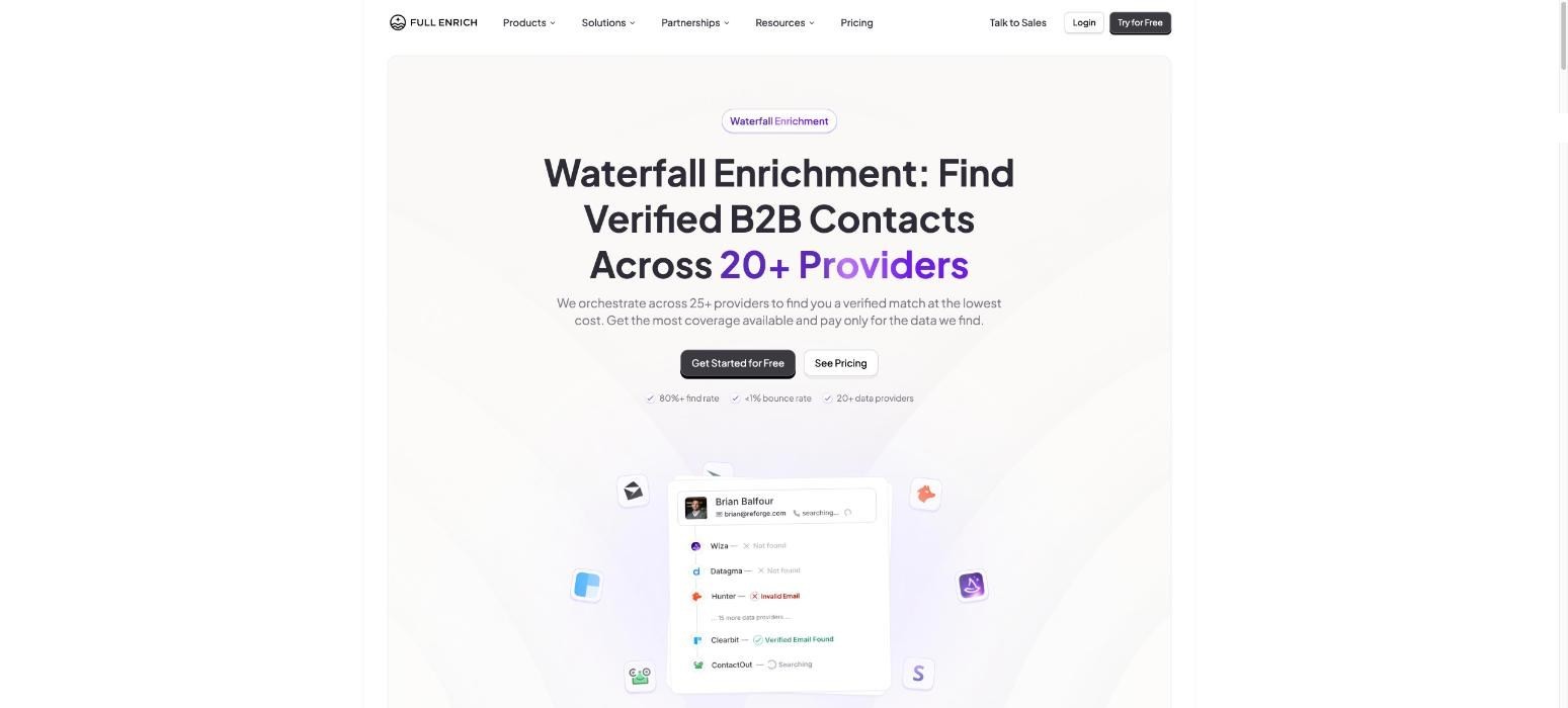 FullEnrich, a Prospeo alternative, product page