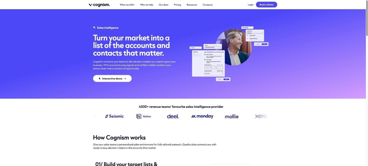 Cognism, a Prospeo alternative, product page