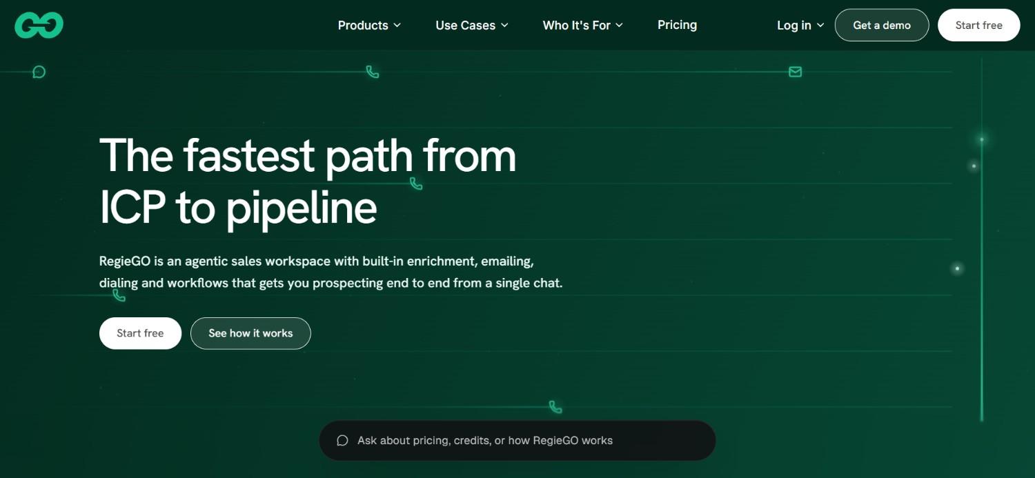 Regie.ai personalised outreach tool product page