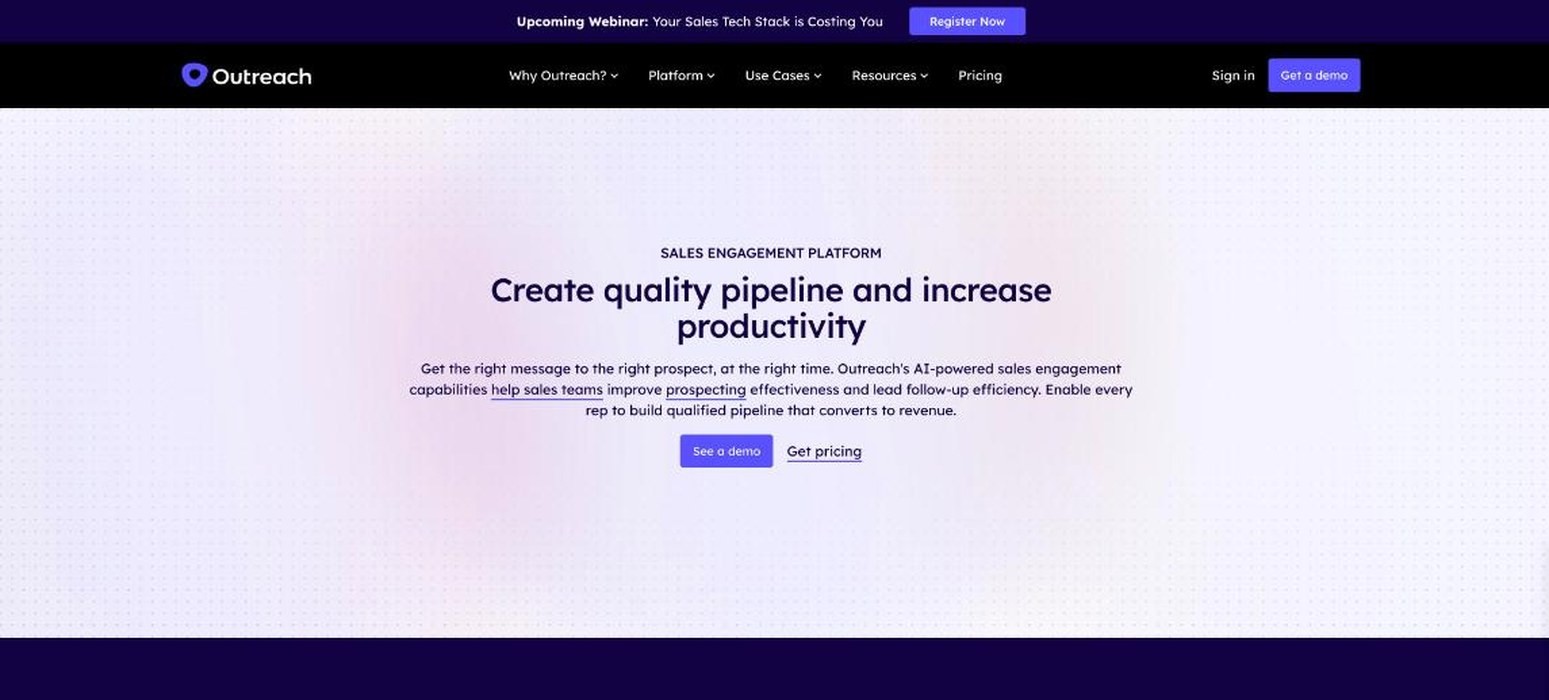 Outreach personalised outreach tool product page